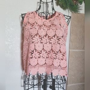 Cute Sleeveless Crochet-Lace Crop Top